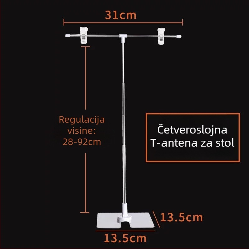 Stalak za plakate od nehrđajućeg čelika, stolni, teleskopski, L-oblik klip KT ploče za supermarket