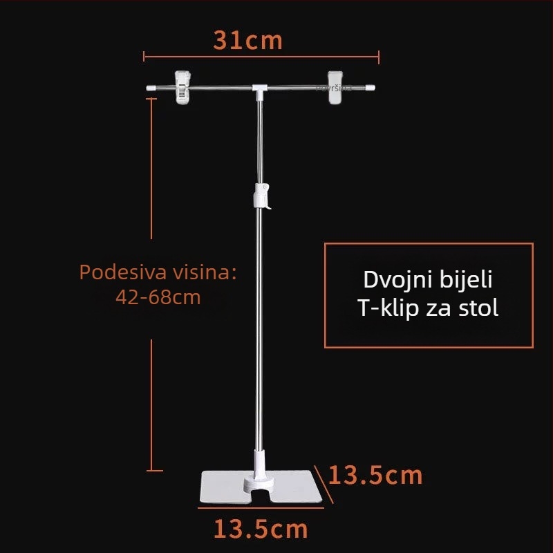 Stalak za plakate od nehrđajućeg čelika, stolni, teleskopski, L-oblik klip KT ploče za supermarket