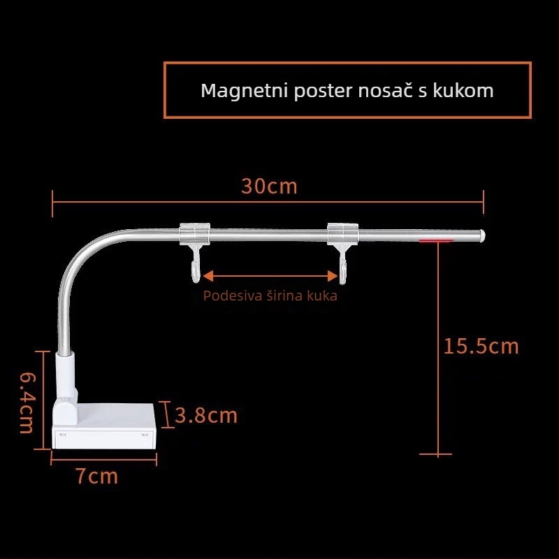 Stalak za plakate od nehrđajućeg čelika, stolni, teleskopski, L-oblik klip KT ploče za supermarket