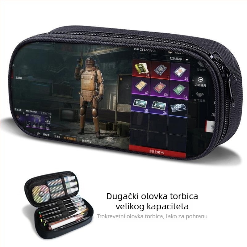 Višefunkcionalni platneni neseser za olovke za dječake, učenike osnovne i srednje škole.