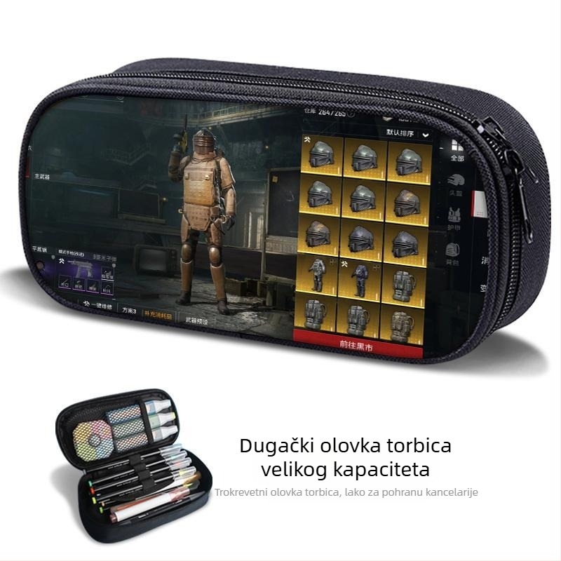 Višefunkcionalni platneni neseser za olovke za dječake, učenike osnovne i srednje škole.