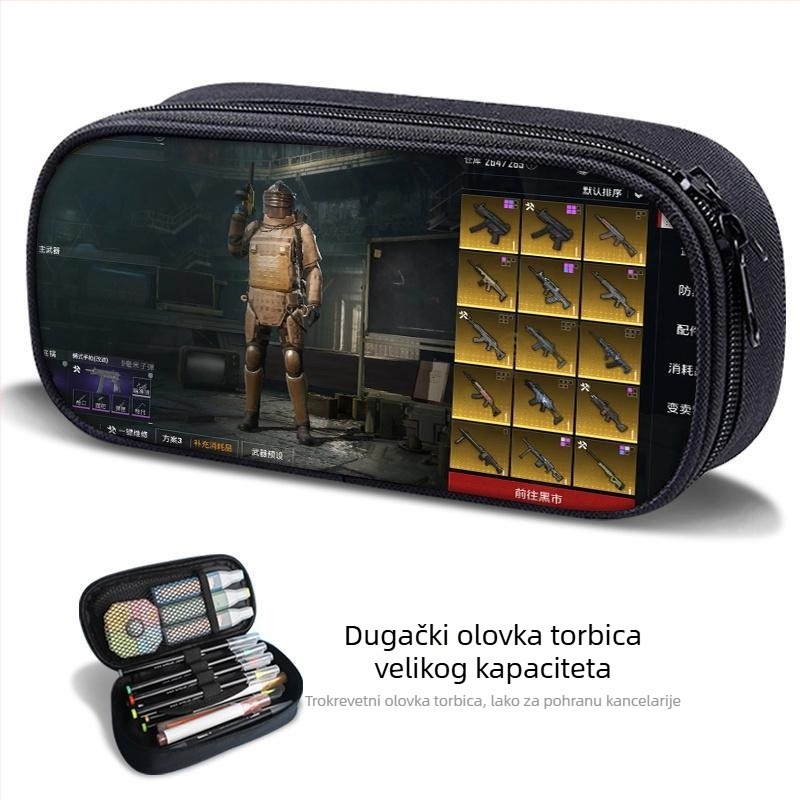 Višefunkcionalni platneni neseser za olovke za dječake, učenike osnovne i srednje škole.