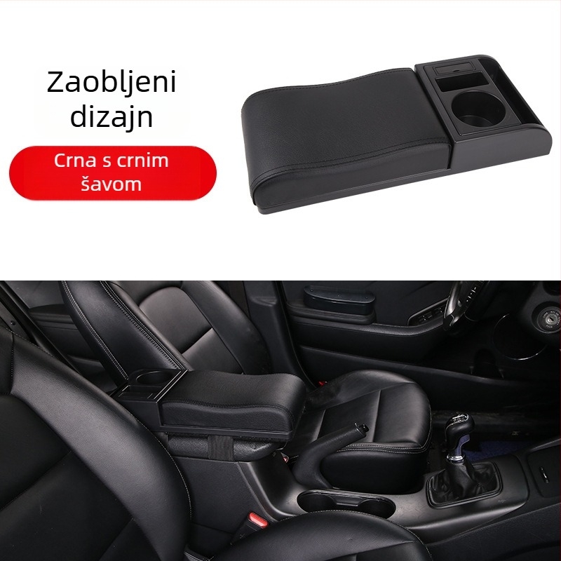 Univerzalni poklop kutije naslona za ruku automobila s podignutom podlogom za centralnu konzolu za pohranu