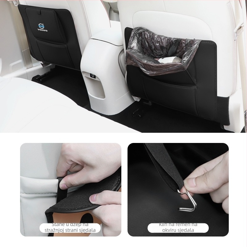 Fangmeng Torba za otpad iza stražnjeg sjedala s jastučićem protiv udaranja – kompatibilno s Volvo XC60, S90, XC90, S60, XC40, V90