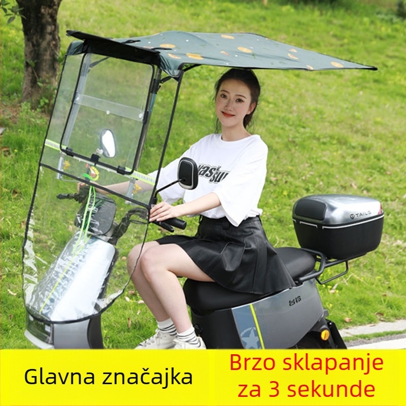 Nadstrešak za elektromotorno vozilo, brzo povlačenje, 7-oblik dizajn, UV zaštita Pa+++