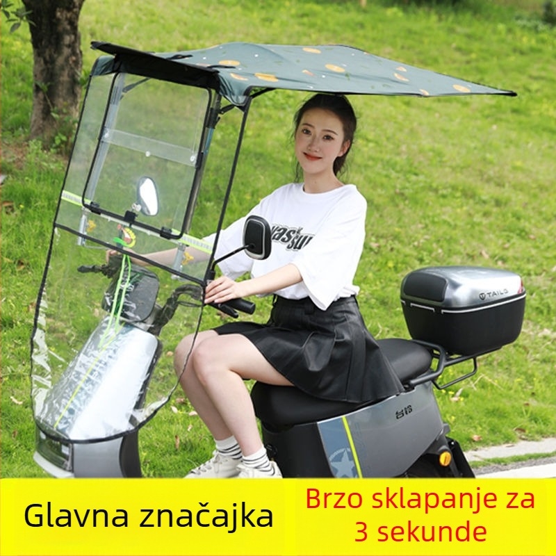 Nadstrešak za elektromotorno vozilo, brzo povlačenje, 7-oblik dizajn, UV zaštita Pa+++