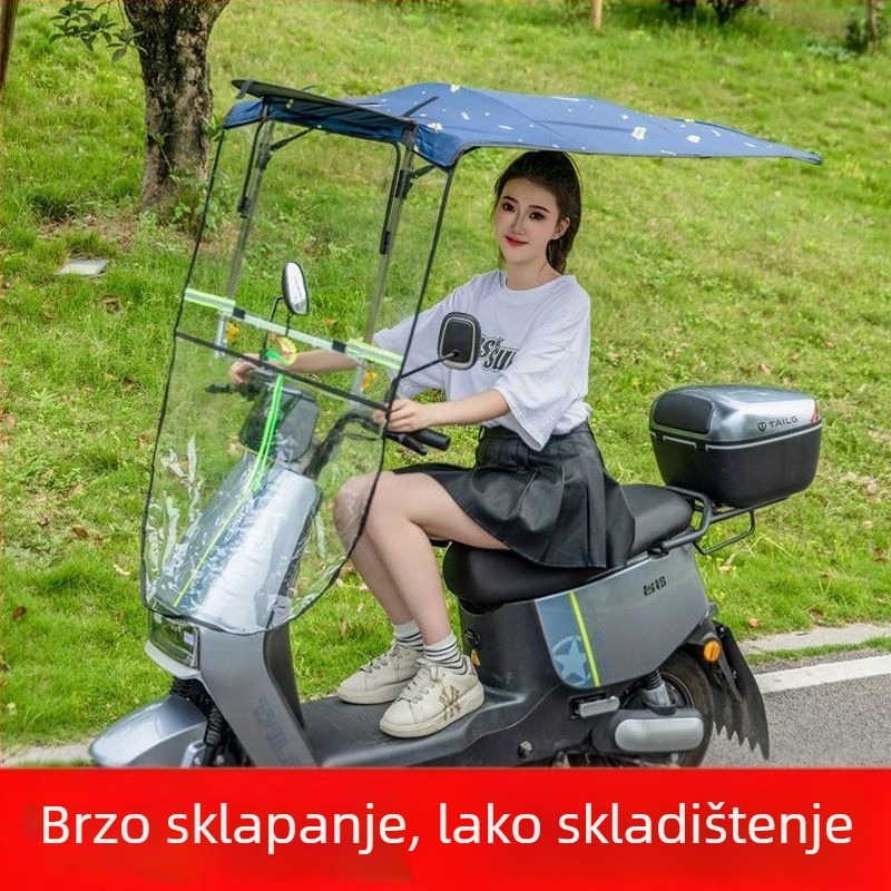 Nadstrešak za elektromotorno vozilo, brzo povlačenje, 7-oblik dizajn, UV zaštita Pa+++