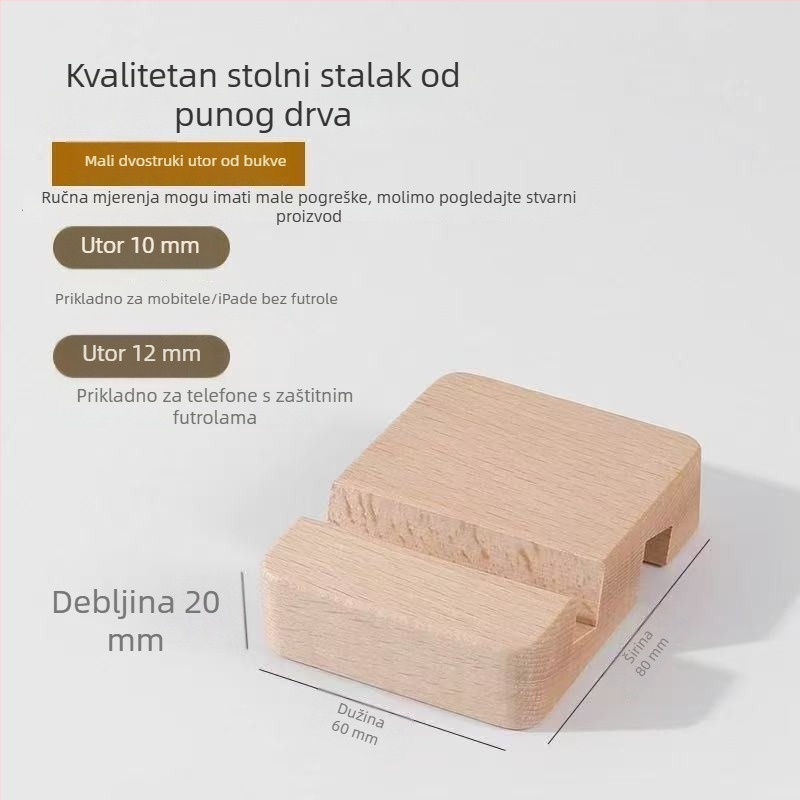 Stolni držač za telefon i tablet od bukovine