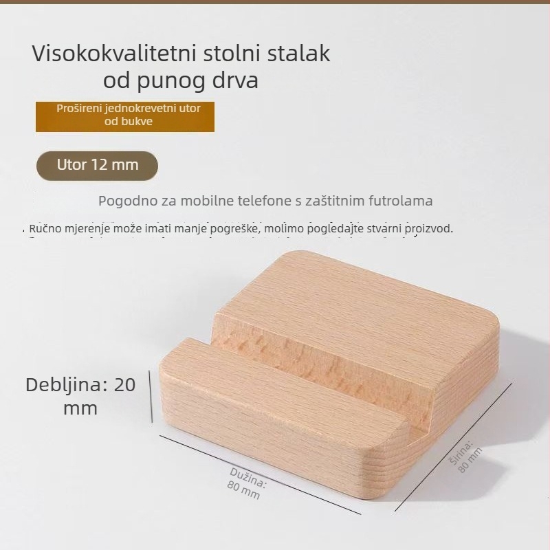 Stolni držač za telefon i tablet od bukovine