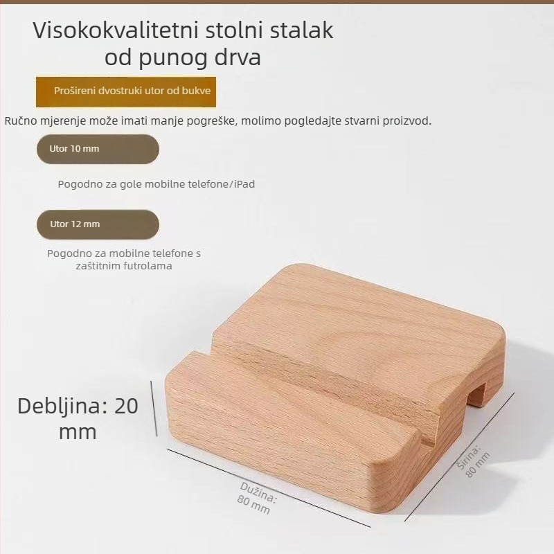 Stolni držač za telefon i tablet od bukovine