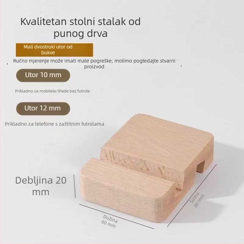 Stolni držač za telefon i tablet od bukovine