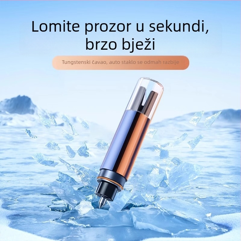 Auto hitni alat: sigurnosni čekić za razbijanje stakla, nož 3-u-1, prijenosna privremena parkirna pločica, PVC