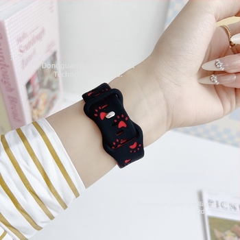 Dvobojna gravirana silikonska narukvica za Apple Watch
