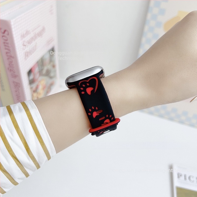 Dvobojna gravirana silikonska narukvica za Apple Watch