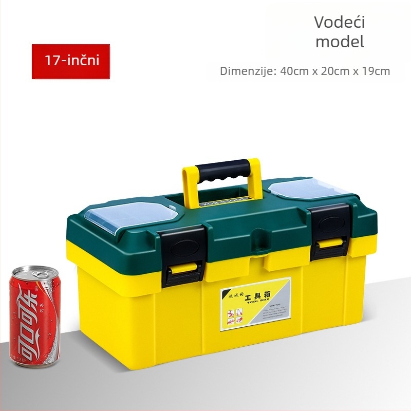 Plastična kutija za alate s dvostrukom debelom konstrukcijom, nosivost 30 kg — za kućnu upotrebu, radionu, skladištenje i održavanje