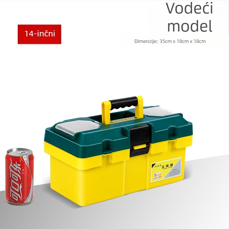Plastična kutija za alate s dvostrukom debelom konstrukcijom, nosivost 30 kg — za kućnu upotrebu, radionu, skladištenje i održavanje