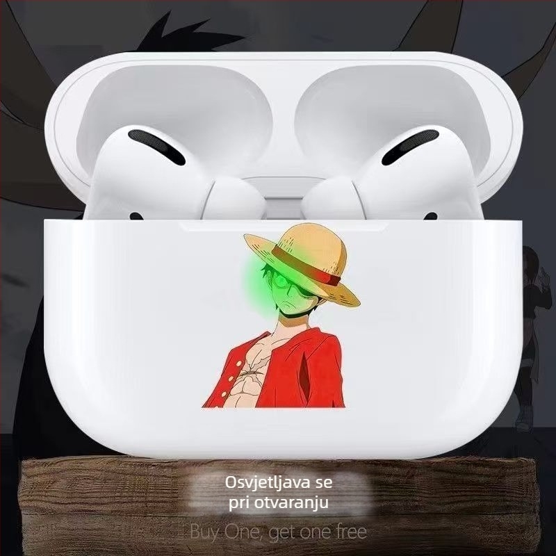 Kućište s otvorenim poklopcem i svijetlim crtić dizajnom za AirPods Pro 2. generaciju i Pro 5. generaciju, mekani omotač za Apple 3. generaciju