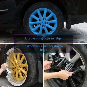 Set boje za automobilsku felgu s odljepljivim filmom za promjenu boje felgi, ručno i samoprašivanje