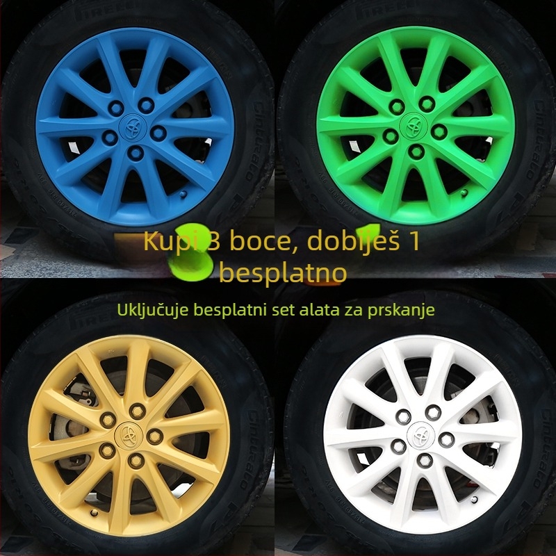 Set boje za automobilsku felgu s odljepljivim filmom za promjenu boje felgi, ručno i samoprašivanje