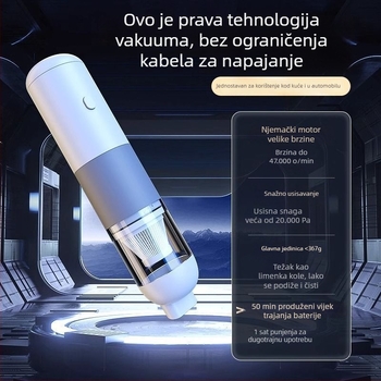 Bežični ručni usisavač za automobil s izuzetnom snagom usisavanja, prijenosni usisavač s funkcijom usisavanja i izduvavanja