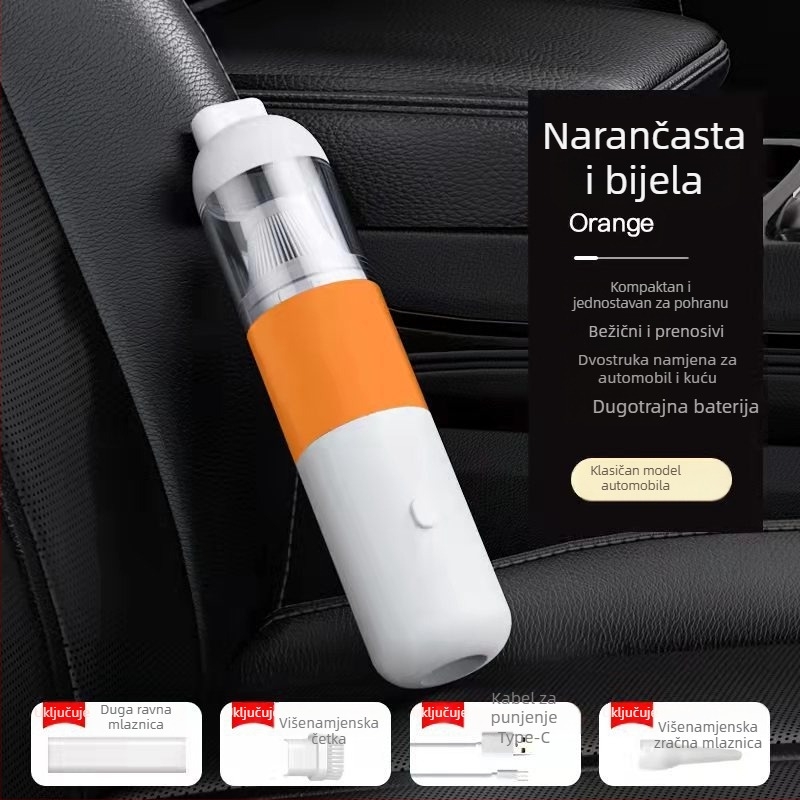Bežični ručni usisavač za automobil s izuzetnom snagom usisavanja, prijenosni usisavač s funkcijom usisavanja i izduvavanja