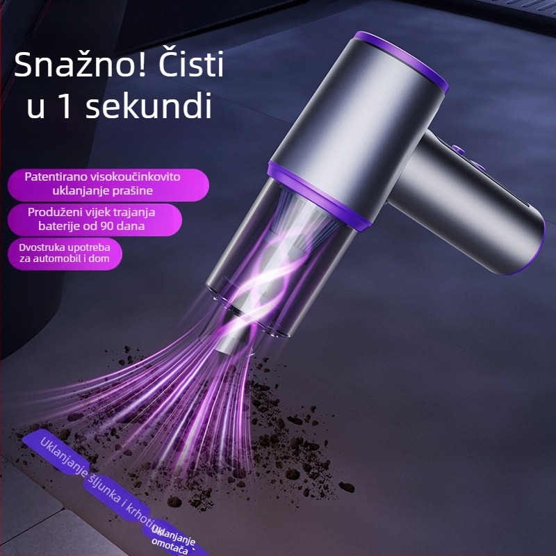 Bežični ručni usisavač za automobil s izuzetnom snagom usisavanja, prijenosni usisavač s funkcijom usisavanja i izduvavanja