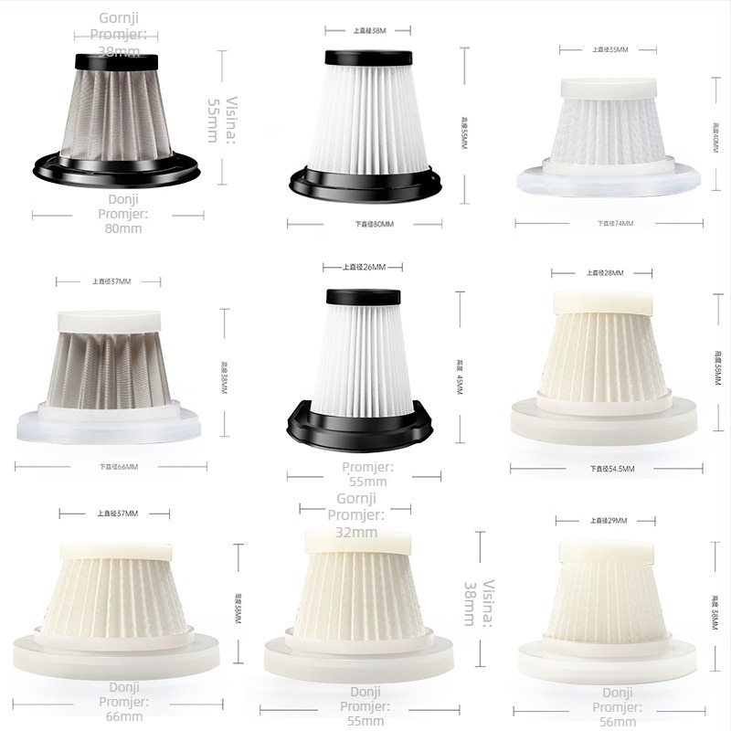 Prijenosni automobilski usisavač s metalnim HEPA filtrom koji se može prati, sterilizacija, 90W, 7.4V, 5500Pa usisavanje