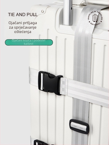 Pojas za prtljagu s križnim sigurnosnim pojasom, poliester, proljeće 2018