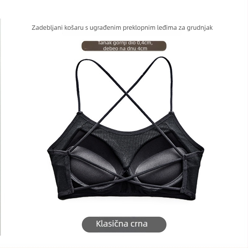 Wrap/tube top grudnjak, 3/4 kupa, srednje oblikovane čašice, viskozna ribana tkanina, skupljanje, prozračan, seksi otvorena leđa