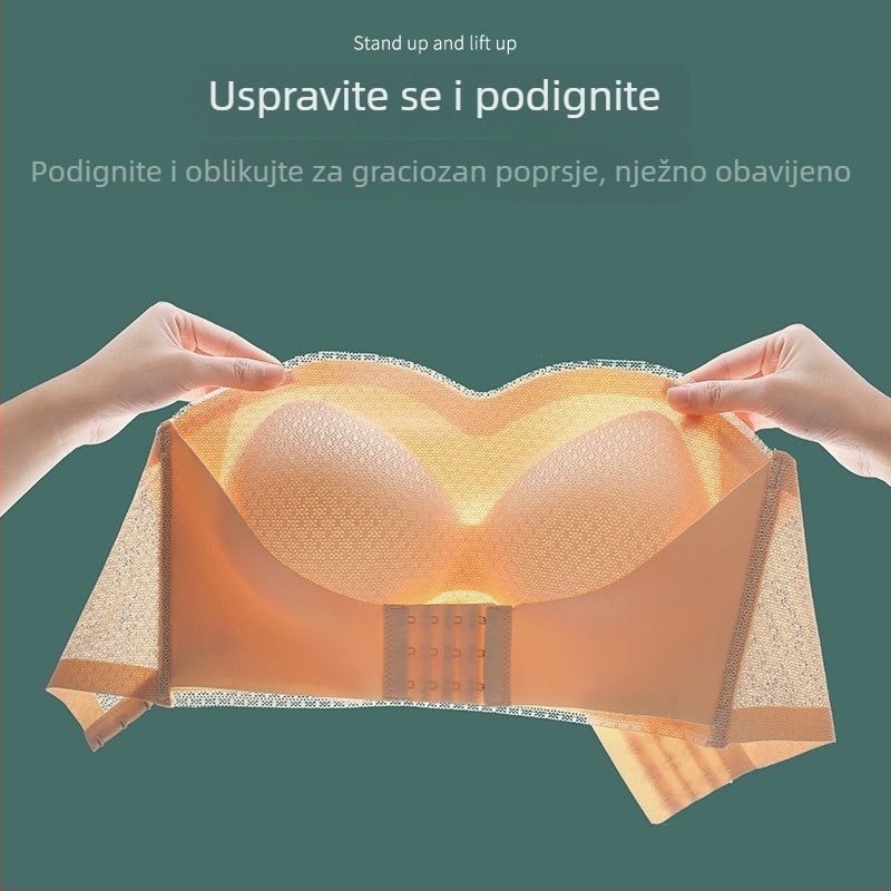 Bezrameni grudnjak s prednjim zatvaračem, plus veličina, tanak, podizanje, lijep stražnji dio, nevidljivi grudnjak za vjenčanicu
