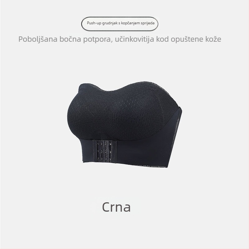 Bezrameni grudnjak s prednjim zatvaračem, plus veličina, tanak, podizanje, lijep stražnji dio, nevidljivi grudnjak za vjenčanicu
