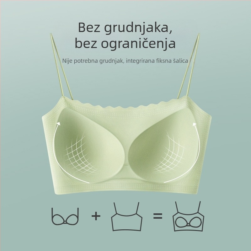 Meiya Ting Bešavni grudnjak s fiksnim dvostrukim naramenicama, puni košar, tanko oblikovane košarice, prozračan najlon 72% / spandeks 28%