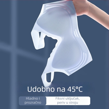 Najlon bandeau grudnjak, bez naramenica, bez šavova, tanke košarice, prozračan dizajn, dužina prsa