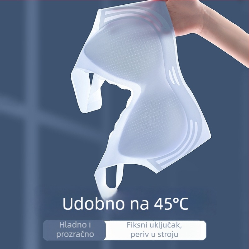 Najlon bandeau grudnjak, bez naramenica, bez šavova, tanke košarice, prozračan dizajn, dužina prsa