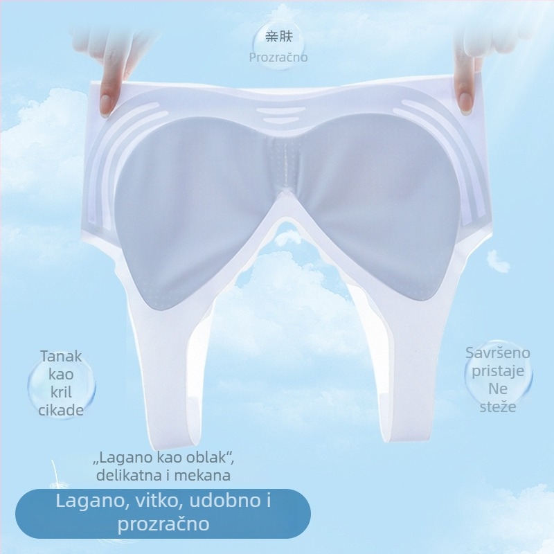 Najlon bandeau grudnjak, bez naramenica, bez šavova, tanke košarice, prozračan dizajn, dužina prsa