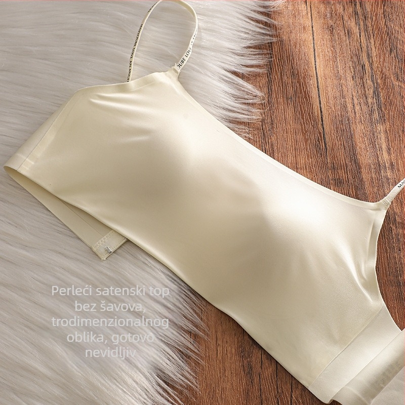Bezšivni grudnjak s hladićim mliječnim saténom, košarica 3/4 s tankim oblikovanjem, fiksne naramenice, stražnje zatvaranje s 3 redovima kopči