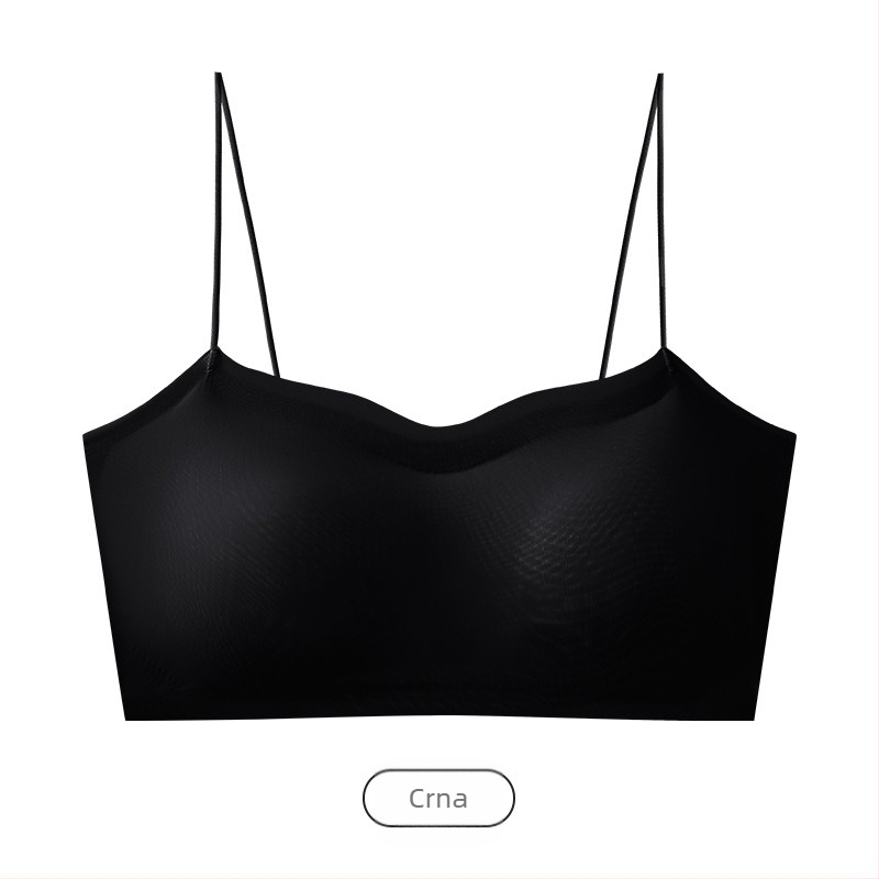 Tanki camisole grudnjak s tankim remenčićima za slip haljine, lagano punjenje, lijep leđa, prozračni najlon