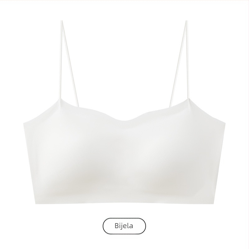Tanki camisole grudnjak s tankim remenčićima za slip haljine, lagano punjenje, lijep leđa, prozračni najlon