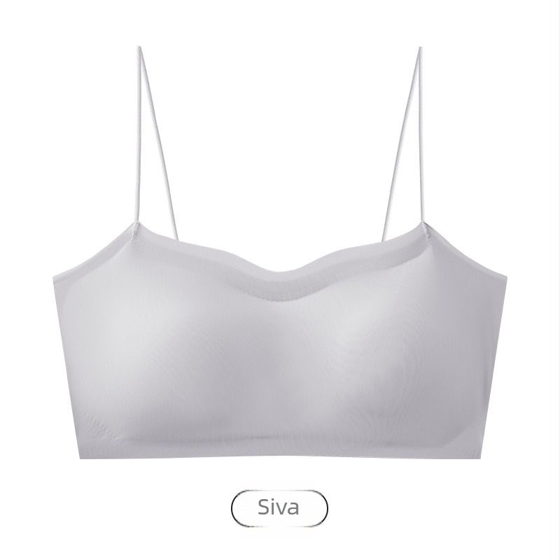 Tanki camisole grudnjak s tankim remenčićima za slip haljine, lagano punjenje, lijep leđa, prozračni najlon