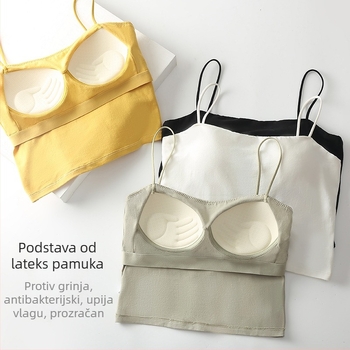 Miyisi pamukasti bustier bez naramenica s fiksnim čašicama, prozračno leđa, svestran osnovni sloj