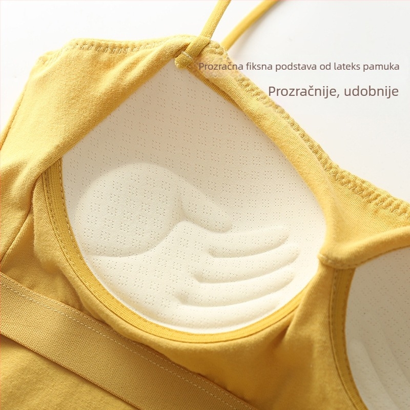 Miyisi pamukasti bustier bez naramenica s fiksnim čašicama, prozračno leđa, svestran osnovni sloj
