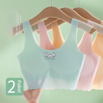 Bezšivno donje rublje za djevojčice u pubertetu — set s grudnjakom od ice silk i topom
