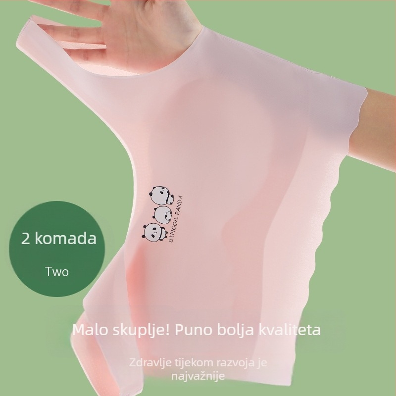 Bezšivno donje rublje za djevojčice u pubertetu — set s grudnjakom od ice silk i topom