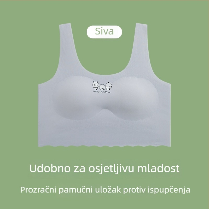 Bezšivno donje rublje za djevojčice u pubertetu — set s grudnjakom od ice silk i topom