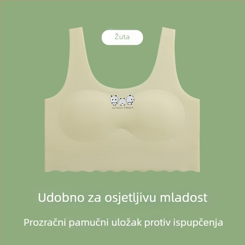 Bezšivno donje rublje za djevojčice u pubertetu — set s grudnjakom od ice silk i topom