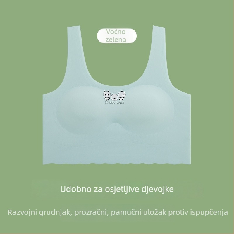 Bezšivno donje rublje za djevojčice u pubertetu — set s grudnjakom od ice silk i topom