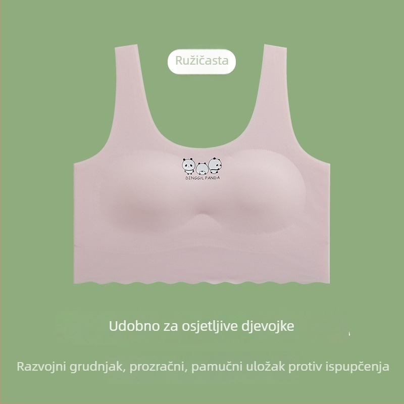 Bezšivno donje rublje za djevojčice u pubertetu — set s grudnjakom od ice silk i topom