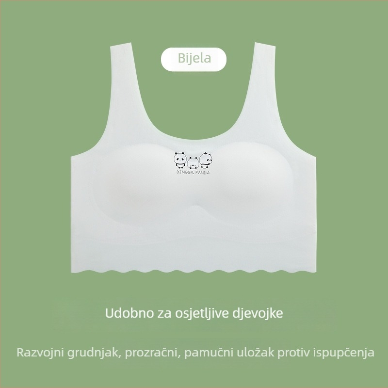 Bezšivno donje rublje za djevojčice u pubertetu — set s grudnjakom od ice silk i topom
