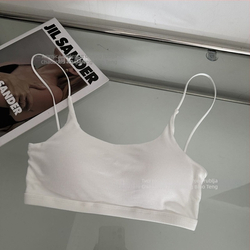 Tube top za prsa, pamuk s nitima, 3/4 čašica, oblik čašice: tanak gornji dio, debeli donji dio, dizajn leđa lijep