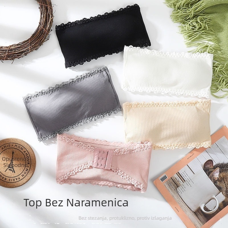 Najlon grudnjak tip tube top s fiksnim košaricama, nevidljivi leđa, tanak ljetni model za žene